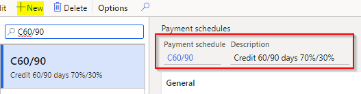 Payment schedule